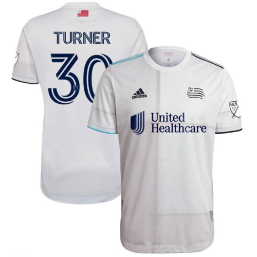 2021-22 New England Revolution Home White Authentic Jersey - #30 Matt Turner